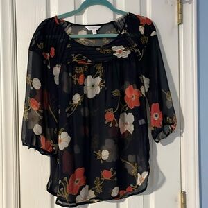 Sheer floral top size S